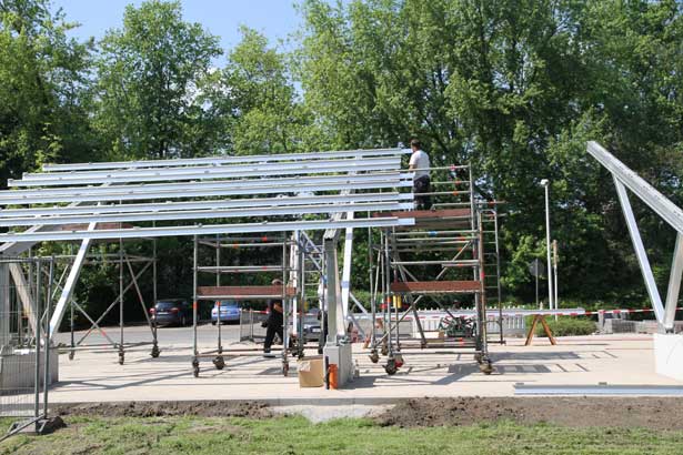 E.ON-Solarcarport · Bauphase